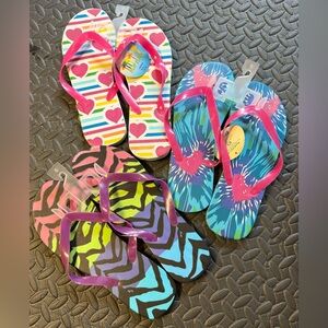 Colorful Women’s Flip Flops Set Size Large